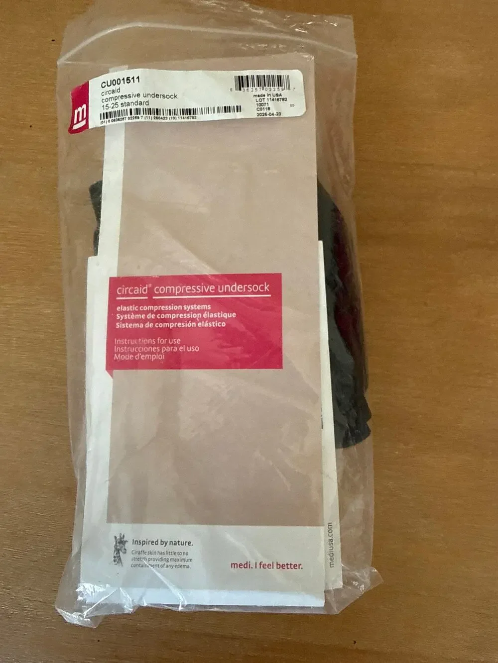 Medi Circaid Compressive Undersock Elastic System 15-25 mmHg Standard black